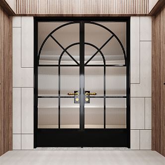 Modern double door glass double door Changhong glass door opposite door 3d model