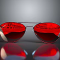 Stylish Red Aviator Sunglasses With Reflective Lenses And Metal Frame