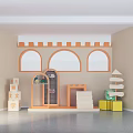 Children Castle Themed Stage With Toys And Blocks