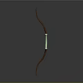 Traditional Wooden Bow Weapon With Green Grip And Brown Curved Design For Archery