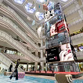 Modern Mall Atrium Interior With Multi Level Escalators Skylight And Large Digital Billboards 3d model