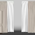 Elegant Gray And White Curtains With Floor Lamp In Bright Room Natural Light