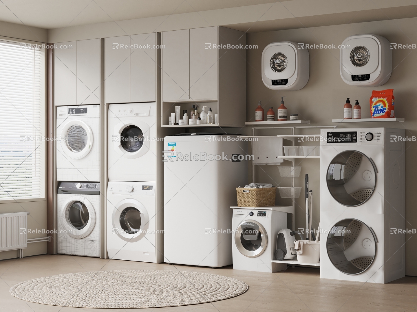 Idea modern washing machine drum washing machine small washing machine 3d model