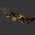 Majestic Eagle Flying with Outstretched Brown Feathers Against Gray Gradient Background 3d model