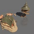Unique Wooden House And Tower Models With Green Roofs Spiral Staircase And Balcony