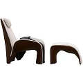 Modern White Fabric And Dark Green Leather Lounge Chairs With Cozy Blanket And Wooden Accents