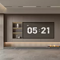 Modern TV Background Wall With Wooden Panels Built In Shelves And Ambient Lighting