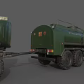 Green Heavy Duty Multi Wheel Tanker Truck With Trailer For Fuel Transportation