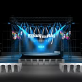 Event Stage Setup With Bright Lighting Young Energy Theme And China Telecom Branding