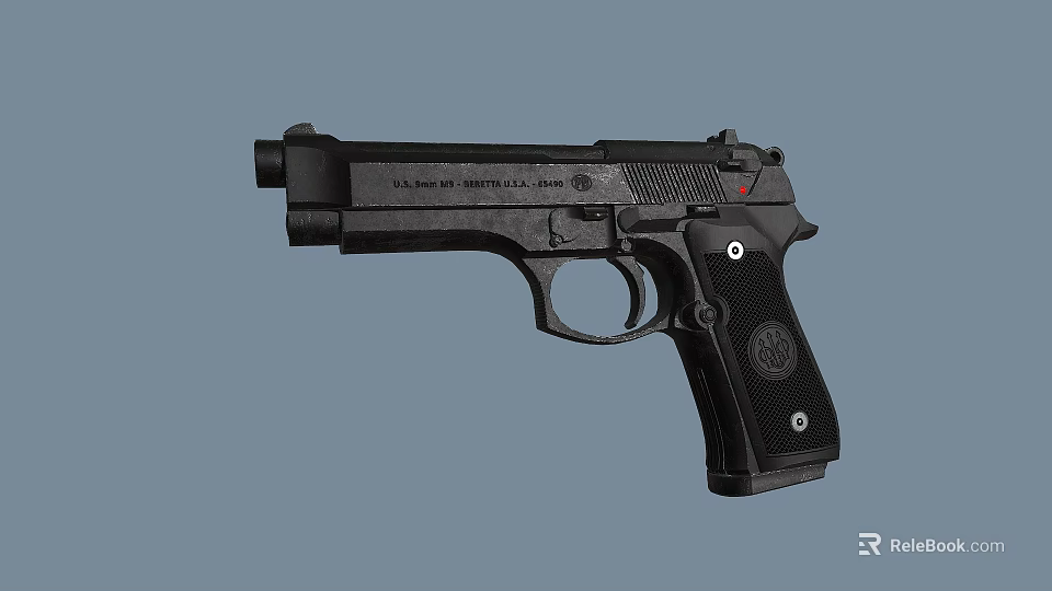 Black Tactical Pistol With Modern Design Textured Grip And Sleek Finish Features 3d model 