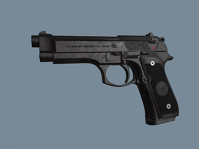 Black Tactical Pistol With Modern Design Textured Grip And Sleek Finish Features 3d model