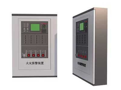 Fire Alarm Control Panel With Digital Display And Control Buttons For Safety 3d model
