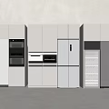 Modern Kitchen Refrigerator And Freezer Design With Sleek Storage And Appliances