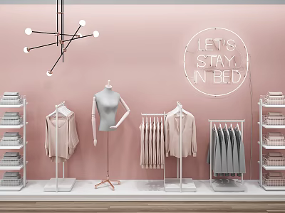 Modern shelf women's clothing model container shelf Nakajima combination 3d model