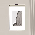 Modern Framed Textured Wall Art Hanging On Beige And Striped Wall