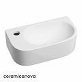 White Modern Ceramic Wash Basin With Smooth Surface And Single Drain Hole