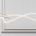 Modern Curved LED Chandelier Design For Interior With Decorative Wall Panels