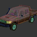 Vintage Rustic Off Road Pickup Truck With Roof Rack And Open Cargo Bed