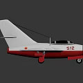 White And Red Model Airplane With Red Star Logo And Number 512 Design