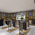 Modern Clothing Store Interior With Mannequins Hanging Clothes And Display Racks