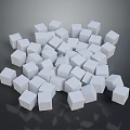 White Sugar Cubes Pile Stacked On Dark Background For Food