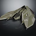 Spacecraft Model 08 Military Aerospace Vehicle With Aerodynamic Wings For Cosmic Exploration Missions