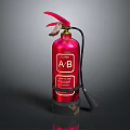 Red FIREX Fire Extinguisher With A B Label Black Nozzle And Base
