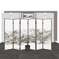 New Chinese Style Screen Partition 3d model