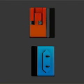 Modern Dual Color Switch Panels With Black Orange Blue And Number Markings Design