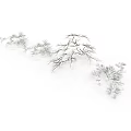 Snow Covered Plant Branches on White Background in Winter Nature Scene