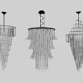 Modern Crystal Chandeliers with Three Unique Hanging Designs for Interior Decor 3d model