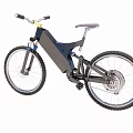 Modern Mountain Bike With Black Gray Frame And Suspension System