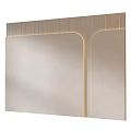 Modern Minimalist Wall Design With Linear Patterns Built in Lighting And Curved Panels 3d model