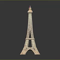 Wooden Eiffel Tower Shaped Decorative Furniture Piece With Striped Texture And Flag Top For Home