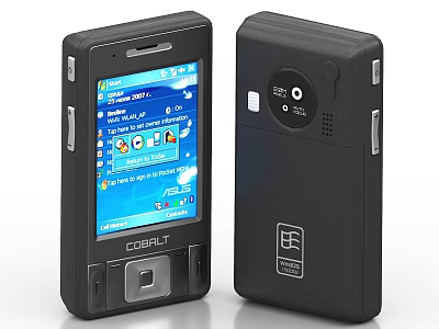 Cobalt Industrial Mobile Phones With Front Screen Display And Back Camera 3d model