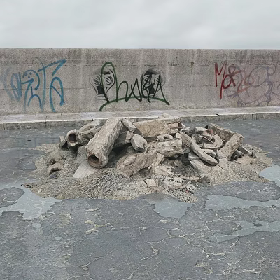 Construction waste gravel pile waste stone 3d model