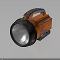 Vintage Orange Black Flashlight On Rustic Wooden Desk Furniture Design