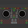 Modern Electronic DJ Controller With Circular Knobs Colorful Buttons And Digital