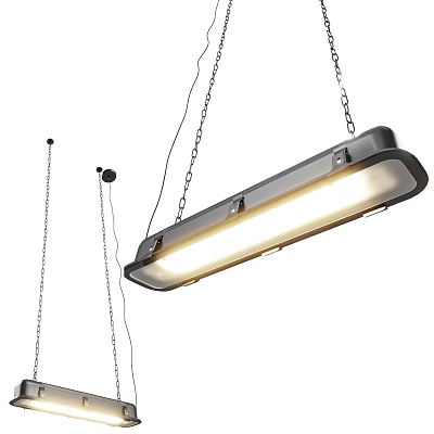 Modern Linear Pendant Light With Metal Frame For Kitchen Island Lighting 3d model