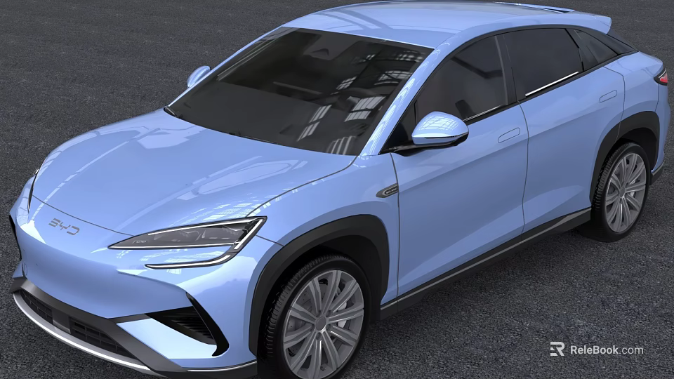 Light Blue Modern SUV With Sleek Body Design LED Headlights And Alloy Wheels 3d model 