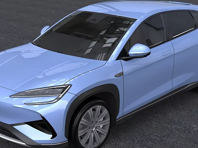 Light Blue Modern SUV With Sleek Body Design LED Headlights And Alloy Wheels 3d model