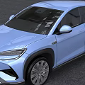 Light Blue Modern SUV With Sleek Body Design LED Headlights And Alloy Wheels