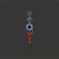 Vibrant Cartoon Style Gun With Scope Decorative Stickers And 3D Model Design