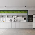 Office Tea Room Bar Counter Drinking Area Drinking Machine Refrigerator Cabinet Cup Rest Area 3d model
