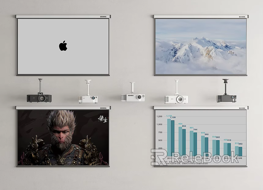 Projector screen 3d model 