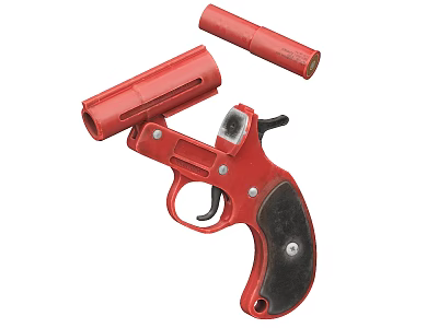 signal gun signal flare distress tool military equipment lighting tool launcher starting gun 3d model