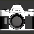 Canon Vintage Electronic Camera Features Classic Body And Retro Lens Design