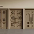 Elegant Classic Double Doors Display With Carved Patterns And Ornate Details
