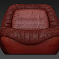 Dark Green Leather Single Sofa With Pleated Design And Curved Backrest Black Base Modern Style
