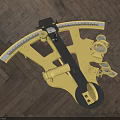 Vintage Brass Sextant Navigational Instrument With Precision Scale And Telescope 3d model